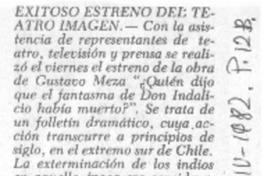 Exitoso estreno del Teatro Imagen.