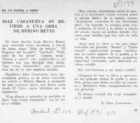Díaz Casanueva se refiere a una obra de Merino Reyes