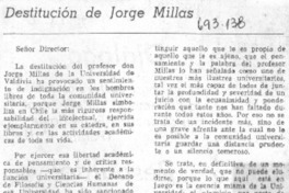 Destitución de Jorge Millas
