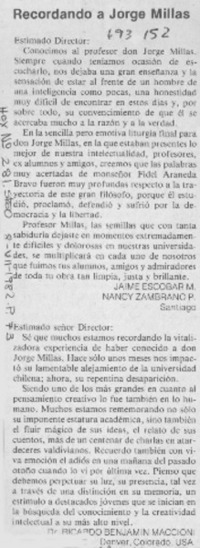Recordando a Jorge Millas.