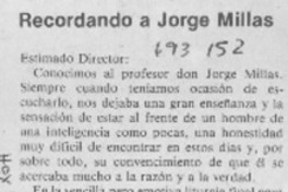 Recordando a Jorge Millas.