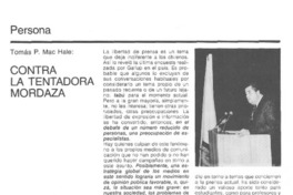 Contra la tentadora mordaza: [entrevista]