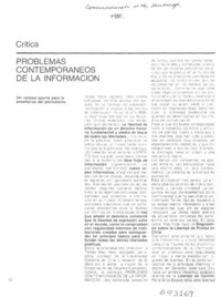 Problemas contemporáneos de la información.