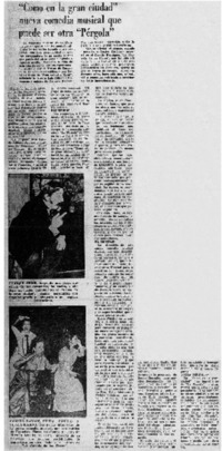 Como en la gran ciudad" nueva comedia musical que puede ser otra "Pérgola".