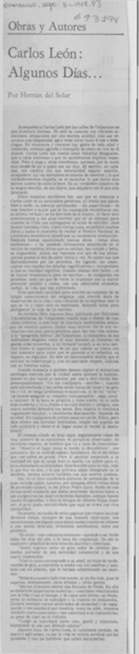 Carlos León, algunos días --