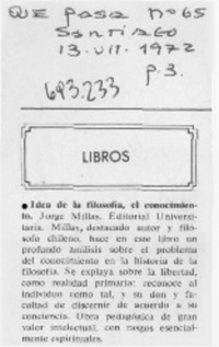 Idea de la filosofía, el conocimiento.