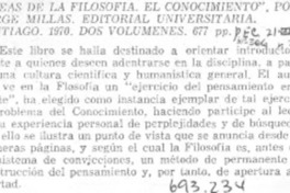 Idea de la filosofía, el conocimiento.