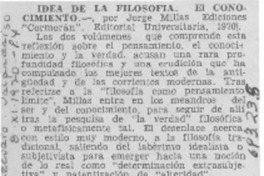 Idea de la filosofía, el conocimiento.
