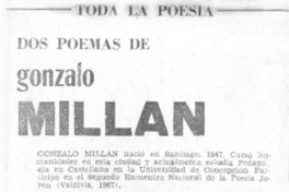 Dos poemas de Gonzalo Millán.