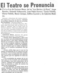 El Teatro se pronuncia.