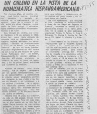 Un chileno en la pista de la numismática hispanoamericana.