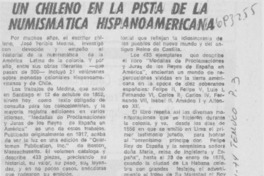 Un chileno en la pista de la numismática hispanoamericana.