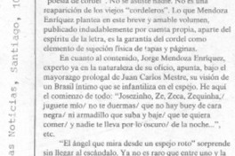 Jorge Mendoza Enríquez: "El angel que me mira desde un espejo roto"