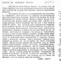 Desde el cansado polvo