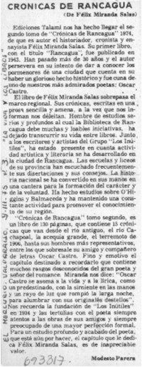 Crónicas de Rancagua