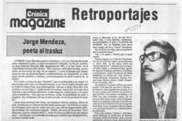Jorge Mendoza, poeta al trasluz