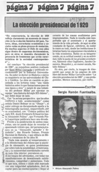 La elección presidencial de 1920