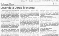 Leyendo a Jorge Mendoza.