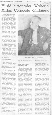 Murió historiador Walterio Millar: conocido chillanejo.