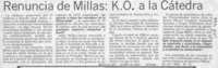 Renuncia de Millas: K.O. a la cátedra.
