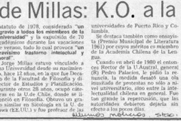 Renuncia de Millas: K.O. a la cátedra.