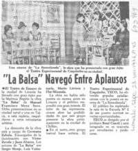 "La Balsa" navegó entre aplausos.