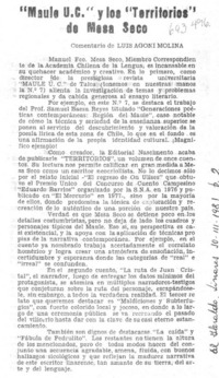 "Maule U.C." y los "territorios" de Mesa Seco