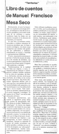 Libro de cuentos de Manuel Francisco Mesa Seco