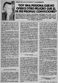 Soy una persona que no ofrece otro peligro que el de sus propias convicciones" : [entrevista]