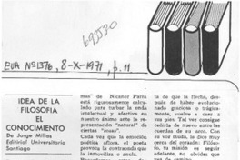 Idea de la filosofía el conocimiento