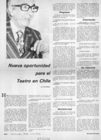 Nueva oportunidad para el Teatro en Chile: [entrevista]