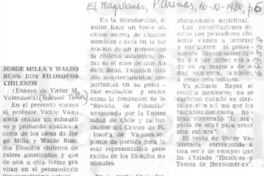 Jorge Millas y Waldo Ross, dos filósofos chilenos