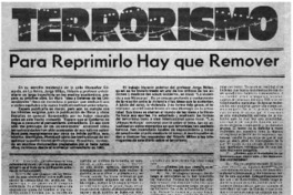 Para reprimirlo hay que remover los pretextos que lo ennoblecen : [entrevista]