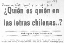Quién es quién en las letras chilenas?