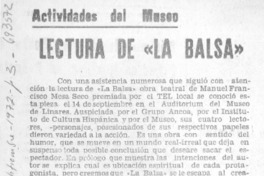 Lectura de "la balsa".