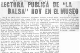 Lectura pública de "la balsa" hoy en el museo.