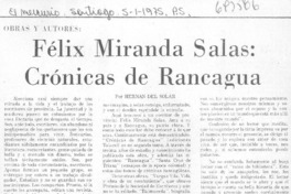 Félix Miranda Salas: crónicas de Rancagua