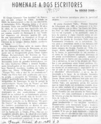 Homenaje a dos escritores