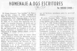 Homenaje a dos escritores