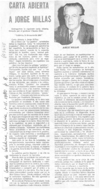 Carta abierta a Jorge Millas