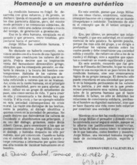 Homenaje a un maestro auténtico