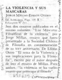 La Violencia y sus máscaras.