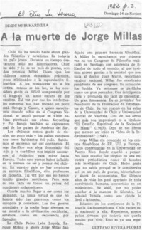 A la muerte de Jorge Millas