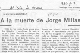 A la muerte de Jorge Millas