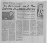 Las universidades son el "Chivo expiatorio" de todos los gobiernos" : [entrevista]