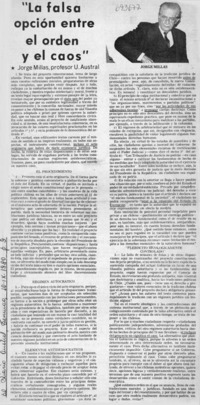 La Falsa opción entre el orden y el caos.