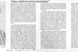 Idea y defensa de la universidad