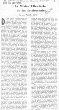 La misión libertaria de los intelectuales
