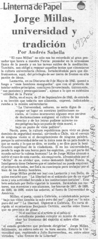 Jorge Millas, universidad y tradición
