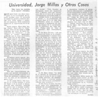 Universidad, Jorge Millas y otras cosas